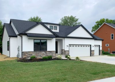 New construction farmhouse ranch floor plan for sale in St. Andrews neighborhood in Chesterton IN